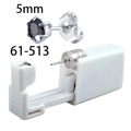 Disposable ear piercing gun set with a 5mm black gemstone stud in 316 stainless steel - Silver + Black Zirconia