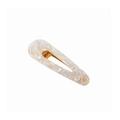 Water-drop shaped acetate hair clip featuring a minimalist white marble texture - Floral Marble Waterdrop