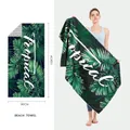 Toalla de playa de microfibra de secado rápido con diseño tropical 160x80cm - Hojas Verdes Tropical Dream (STJ202303) (Impresión a Doble Cara) / 160*80CM