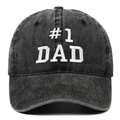Gorra de béisbol de algodón lavado gris carbón con bordado blanco #1 DAD de hombre - Talla única / Negro