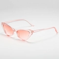 Stylish pink cat-eye sunglasses with transparent resin frames for a trendy retro look - Transparent Pink Frame Gradient Pink Lens
