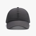 Breathable quick-dry baseball cap in dark grey featuring laser-cut ventilation holes - Dark Gray
