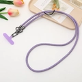 Universal purple woven crossbody phone lanyard with metal clasp and clear patch - Purple