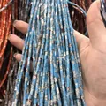 Perline rettangolari in pietra imperatore blu cielo con venature per gioielli DIY - Turchese Imperiale Blu Lago (Sintetico)