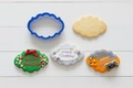 Blaues Set mit Keksformen für Weihnachten und Schneemann zum Backen von Fondantkeksen - Segensplakette / 5x7cm