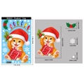 Christmas cat window decals set with snowflakes and gift box, size 30x20cm for holiday decor - BQ633