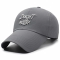 Dark grey quick-dry baseball cap with white Doesn't Matter embroidery and laser-cut vents - Dark Gray