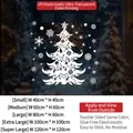 White Christmas tree and snowflakes electrostatic window stickers for holiday decor - White Christmas Tree (Static Cling) / Small (40x40cm)