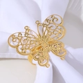 Golden cutout butterfly napkin ring in a detailed insect design for elegant table decor - Z1120 Hollow Gold Butterfly
