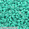 Bulk light green acrylic smiley face beads for DIY jewelry and handmade bracelets - Light Green Black Smile