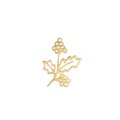 18k gold plated stainless steel floral pendant with botanical fruit and leaf design - Holly / Gold
