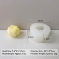 Detailed view of flower silicone mold with dimensions 5.8x5.5x3.5cm for DIY craft - Peony Style (H-0697)