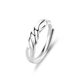 Polierter S925 Sterlingsilber Ring in Seiloptik mit verstellbarem minimalistischem Design - Einstellbar Offen / Herrenstil