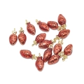 DIY jewelry making pendants with metallic finish and red-brown fruit teardrop shape - Red-brown Teardrop Fruit