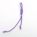 Adjustable purple braided nylon cord bag charm with white dotted texture for luggage - Purple