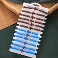 Bohemian colorful heishi clay cross bracelet set in brown and blue variants - SY0790-1
