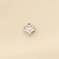 Ciondolo a cuore in acciaio inossidabile argento lucido, 10x8mm con finitura a specchio - Cuore Argenteo 10x8mm(KLJ10063-Z)