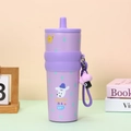 Purple floral insulated tumbler with straw and Every Day is a Gift cartoon print - 24oz / Purple Dog