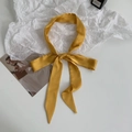 Narrow silk ribbon in yellow for hair and bag handle decoration with a satin finish - 200cm / Lemon Yellow
