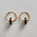 Ohrringe aus 18K vergoldetem Edelstahl mit Amethyst-Geburtssteinanhänger für Juni - Juni Violett (Alexandritfarbe)