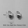 Polished silver heart pendant charm, 9x7mm stainless steel heart DIY jewelry part - Polished Heart Mini Charm (P00021S)