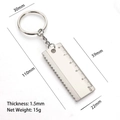 Silver alloy multifunctional ruler keychain with precise 5cm scale measurement tool - Ruler