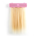 Support rose de rangement pour extensions de cheveux avec mèche dorée lisse pour salon - Rose