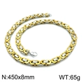 Two-tone gold and silver Byzantine chain necklace in 450x8mm size for men - 8mm x 18cm / Two-tone (Gold & Silver)
