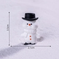 Miniature resin snowman figurine with black hat and white scarf for Christmas DIY decor - Top Hat Snowman