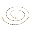 Golden link chain eyewear strap with black beads and silicone non-slip loops - Gold Black Beaded Style (650*2mmKSC076-Z)