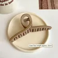 Matte coffee brown hair claw clip for thick hair, 13cm large shark hair clip for women - 13cm / Khaki