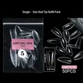 Maat 5 transparante amandelvormige gel nageltips navulverpakking van 50 stuks met maten - OMC01-Maat 05 (50 Stuks Enkele Maat Navulling)