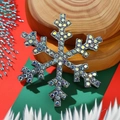 Snowflake brooch pin with iridescent AB rhinestones on a silver alloy base for Christmas - Snowflake 3 Iridescent