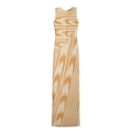 Slim fit sleeveless maxi dress featuring yellow and white abstract wave patterns - S / Off White