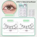 LMLTOP SY917-C natural sunflower eyelashes, 5 pairs pack with 7-13-8mm length distribution - Natural Sunflower (5 Pairs) SY917-C