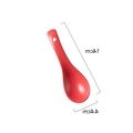 Red ceramic soup spoon with matte glaze finish and 14cm handle featuring hanging hole - Red