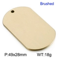 Pendaglio piastrina in acciaio spazzolato oro, dimensioni 49x28mm e peso di 18g - Spazzolato 49*28mm / Oro