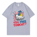 Light gray t-shirt with eagle and American flag print for Independence Day - XS / Grey Eagle Style