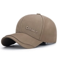 Casquette de baseball classique en sergé kaki avec broderie pour tenue décontractée homme - Réglable / Kaki