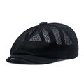 Classic black breathable mesh beret sun hat for men and women in summer outdoor style - Black