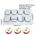 8-cavity apple slice shaped silicone mousse cake mold for French dessert baking - 8-Cavity Half Cut Apple / White