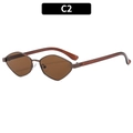 Vintage polygonal sunglasses with dark brown lenses and tortoiseshell frame in C2 variant - Coffee Frame Tea Lens