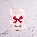 Gift bag 20x25cm with red bow and heart pattern for boutiques and sweet love style - Heart Bow Sweet Love Style (17) / 95 Pieces/Pack