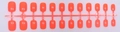 Detail of 24pcs glossy orange square round press-on nails on a plastic holder tray - Orange (DFYL-16)