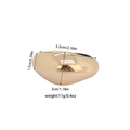 Golden irregular alloy hair tie with smooth metallic finish measuring 5.5cm in diameter - Round Oval
