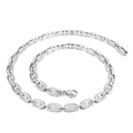 Polished silver stainless steel marina chain necklace with a secure lobster clasp - 45cm/8mm Wide / Silver (KN228749-Z)