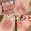 Negenkleurig oogschaduwpalet met warme perzik, koraal en goud, mat en met glitters - 02# Oranje Bruin Palette