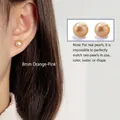 Élégantes boucles d'oreilles puces en perles d'eau douce rose pêche de 8mm au design épuré - 8mm / Rose Orangé