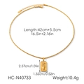 Detail view of gold Tarot Stars pendant necklace with twisted rope chain and adjustable clasp - The Stars (HC-N40733)
