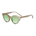 Modische Cat-Eye-Sonnenbrille mit bernsteinfarbenem Gestell und hellgrünen Gläsern - C4 Hellbrauner Rahmen Grüne Gläser